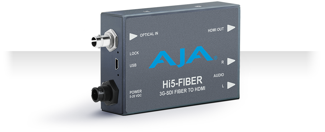 AJA Hi5-Fiber 3G-SDI over Fiber to HDMI Video and Audio Converter