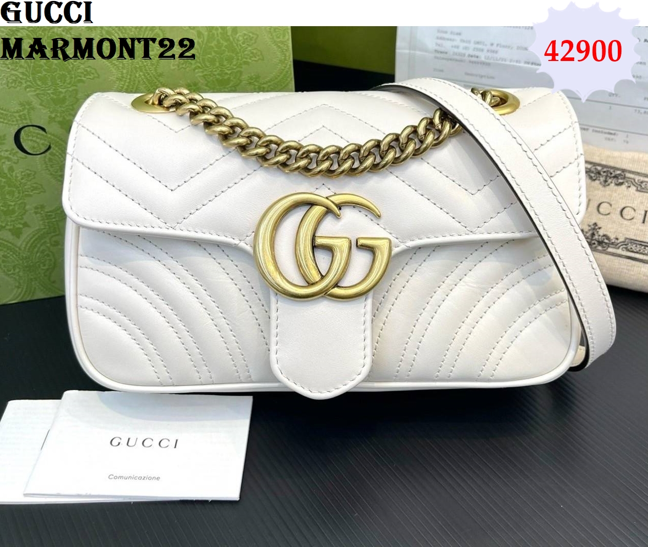 Gucci Marmont22 Fullset ใบเสร็จไทย