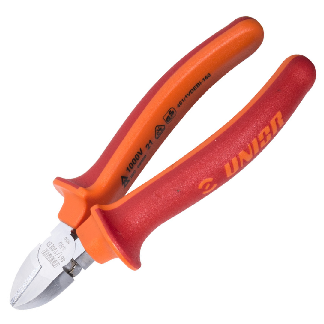 คีมปากเฉียง VDE ด้ามแดง-ส้ม กันไฟฟ้า 1000V 5.1/2" - 6.1/4" No.461/1VDEBI UNIOR