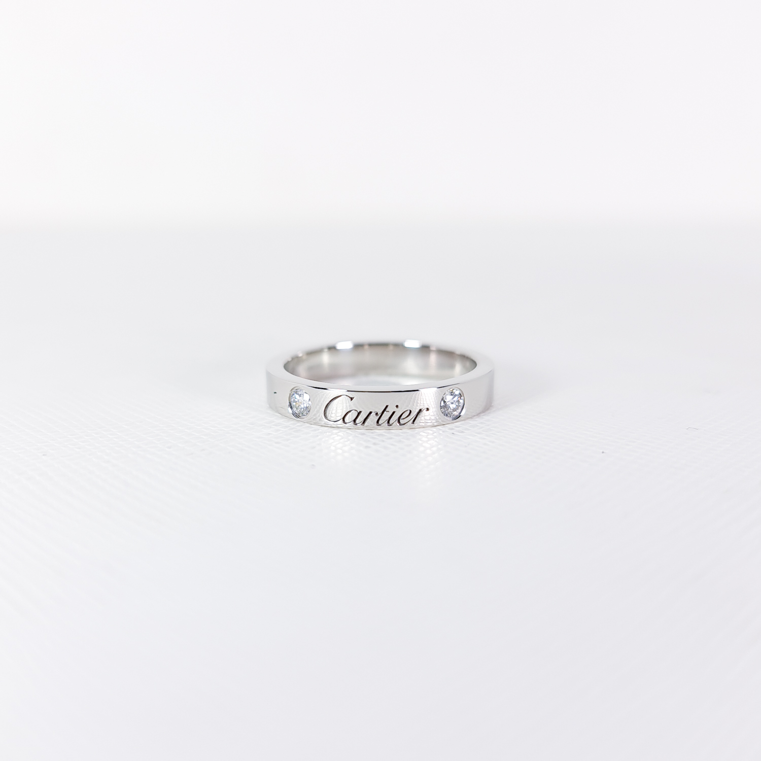 แหวน Cartier C De Cartier Band with 2Diamonds Platinum950 ไซส์ 47# (Used)