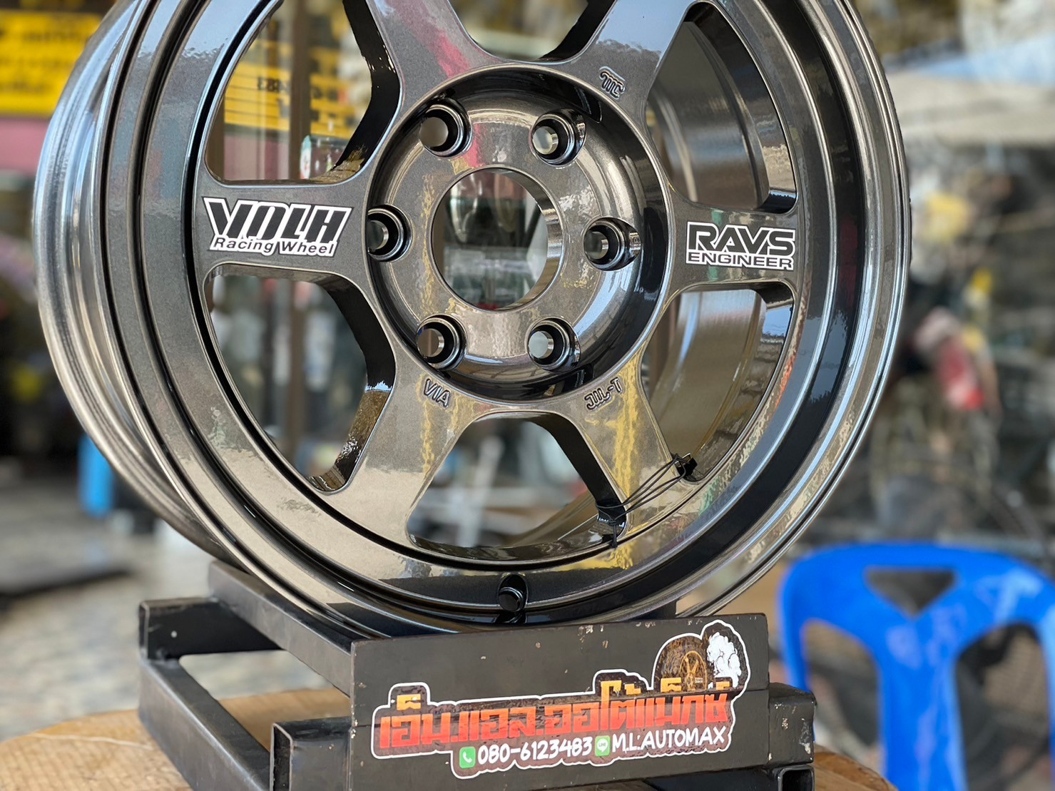 #TE37 16x8 ET25 6x130 สีเทากัน สำหรับรถตู้รุ่นใหม่