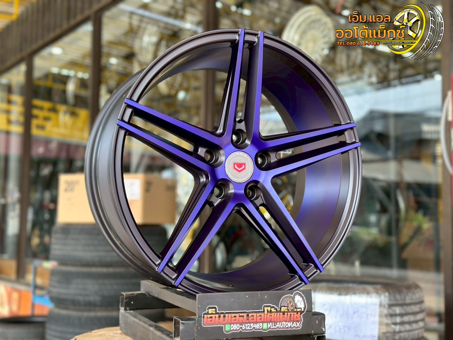 แม็กซ์ใหม่ #VOSSEN #CV5 ดำด้านหน้าดิพอันเดอร์น้ำเงิน ขนาด 18x8 5รู114 Offset40 (0575u) ใหม่ล่าสุด สวยสุดRace เบาพิเศษ เทรน์ใหม่ท้องแดงลึกหลังก้าน