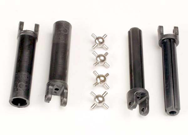 1951 Half shafts, long truck (external-splined (2) & internal-splined (2)/ metal U-joints (4)