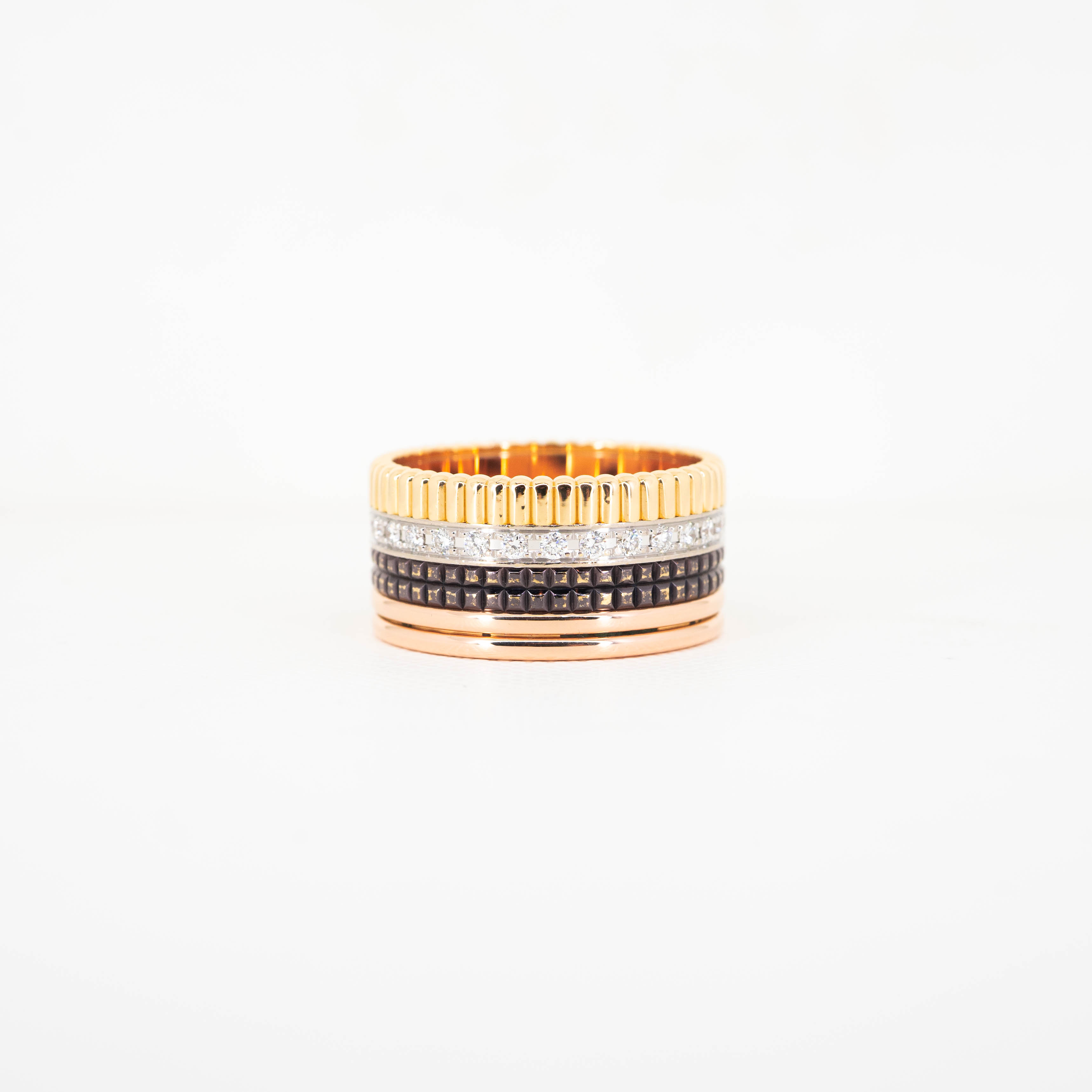 **Sold** แหวน Boucheron Quatre Classique Large Ring 3Colors+Brown PVD ไซส์ 62# (Used) +Ring Pouch และ Copy Receipt