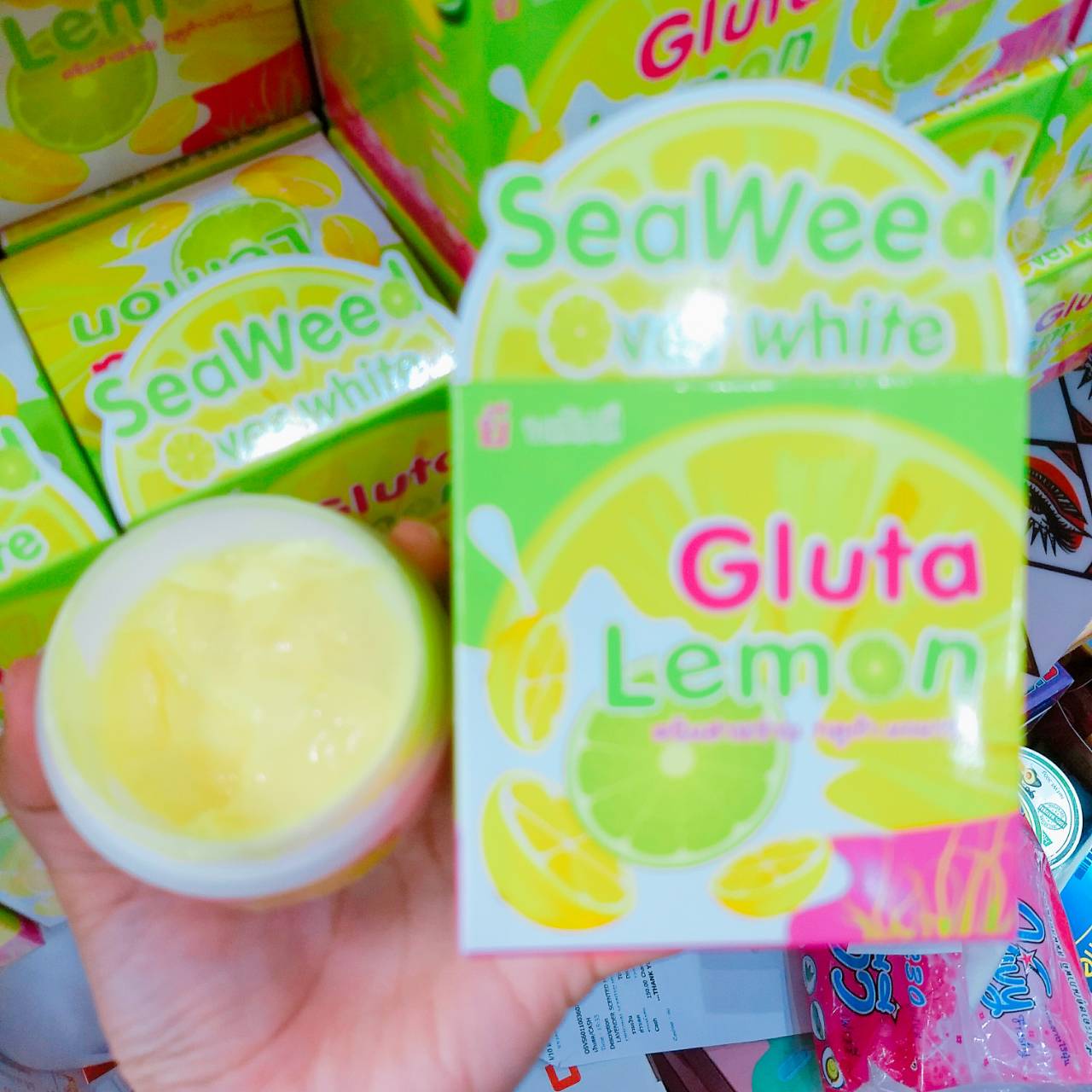 Seaweed overwhite gluta lemon มาส์กผิวบำรุงผิวขาว