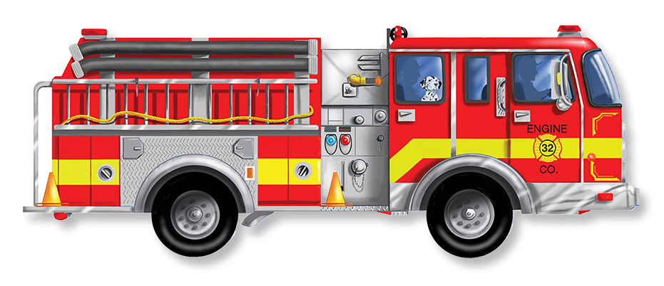 436 Giant Fire Truck Floor Puzzle - 24 Pieces
