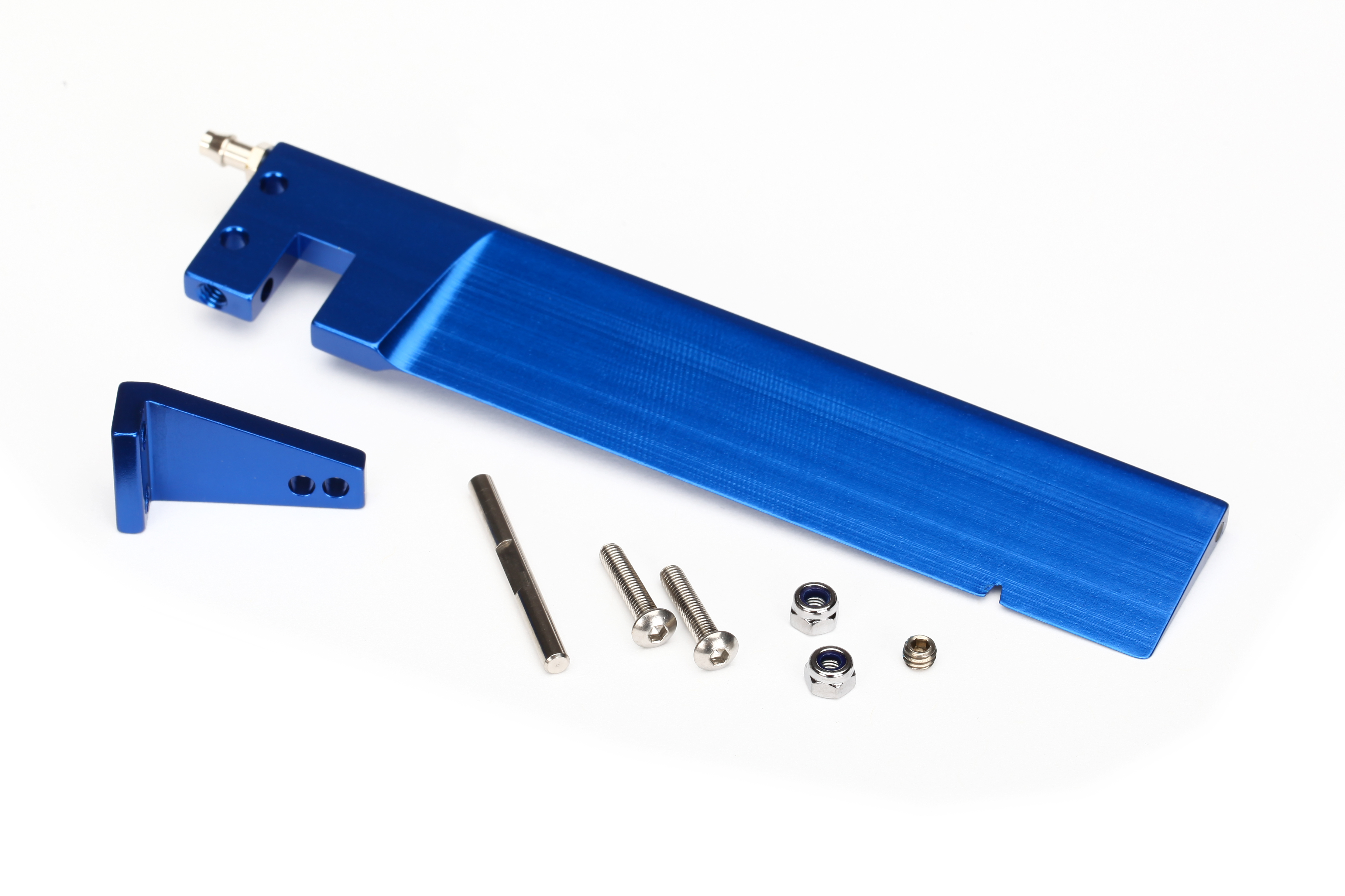 5779 Rudder (127.5 mm)/ rudder arm/ hinge pin/ 3x15mm BCS (stainless) (2)/ NL 3.0 (2)/ 4x3mm BCS (stainless, with threadlock) (1)