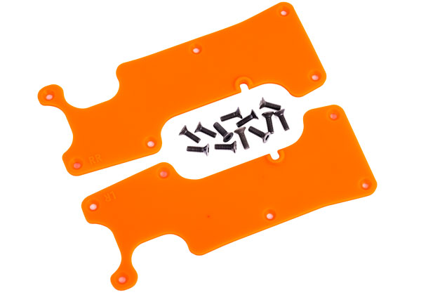 9634T Suspension arm covers, orange, rear (left and right)/ 2.5x8 CCS (12)