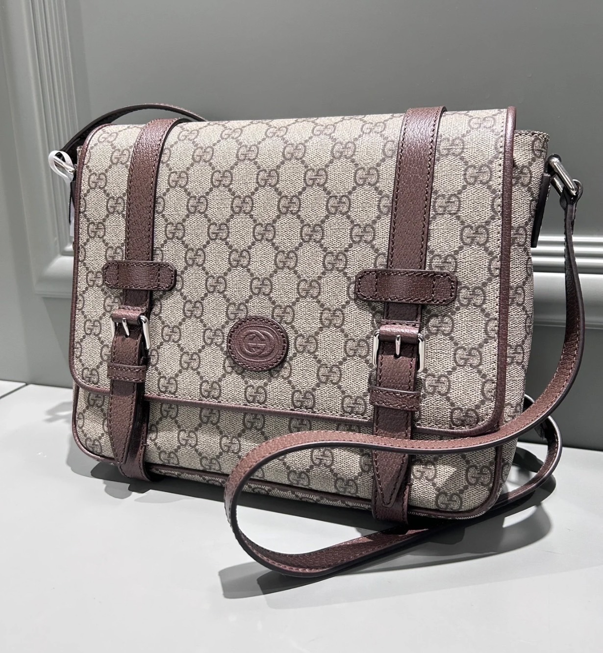กระเป๋าสะพายข้างผู่ชายGUCCI Messenger Borsa a tracolla GG