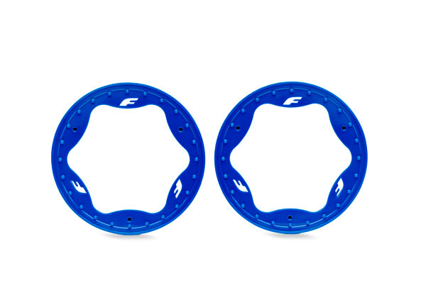 10976-BLUE Beadlock rings, front, blue (3.5") (2) [สำหรับ 1/5 FUNCO]