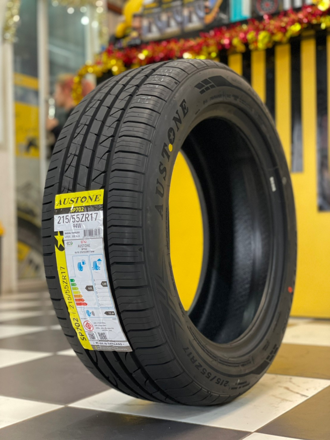 ยางใหม่AUSTONE SP702 215/55R17 ยางผลิตไทย คุ้มค่ารับประกันบาดบวมเบียดตำ365วันเคลมฟรี ยางใหม่ปี2023