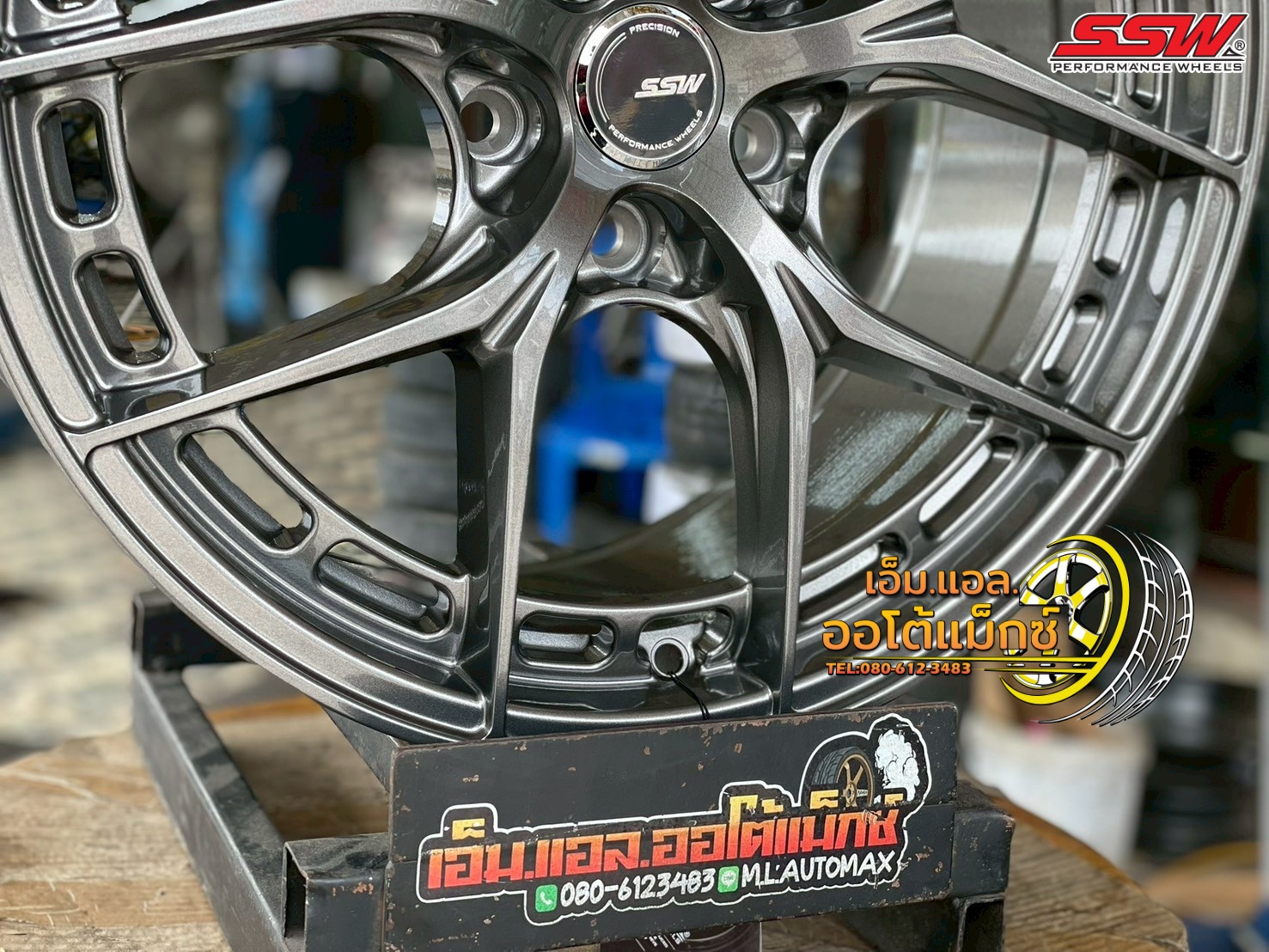 ล้อแม็กซ์ SSW รุ่น 436 ขนาด 18x8.5 นิ้ว พร้อมค่า Offset (ET) 38 และรูน็อตแบบคู่ 5x112 กับ 5x114.3