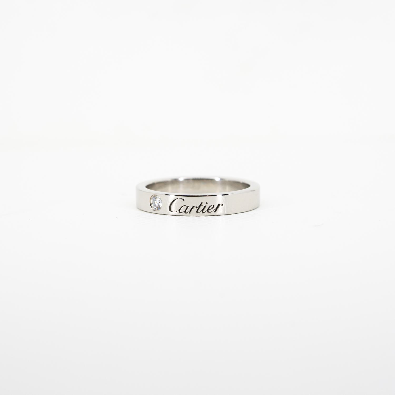 แหวน Cartier C De Cartier Band with Diamond Platinum950 ไซส์ 48# (Used) +กล่อง