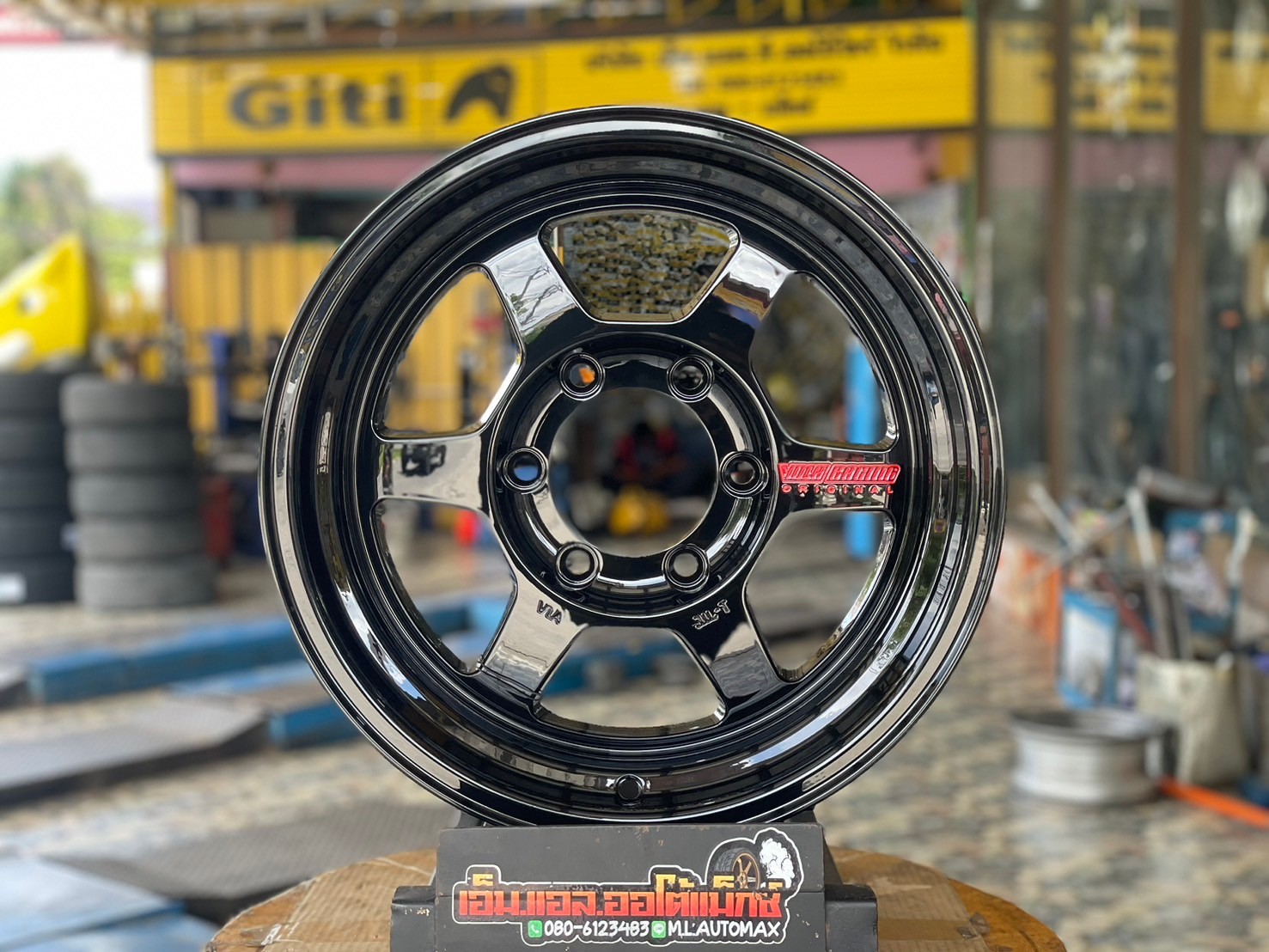 #ล้อแม็กซ์ใหม่ขอบ16 #TE37ขอบ16นิ้ว 16x8 ET0 6x139.7 สีดำเงาตัวหนังสือเลเซอร์สีแดง