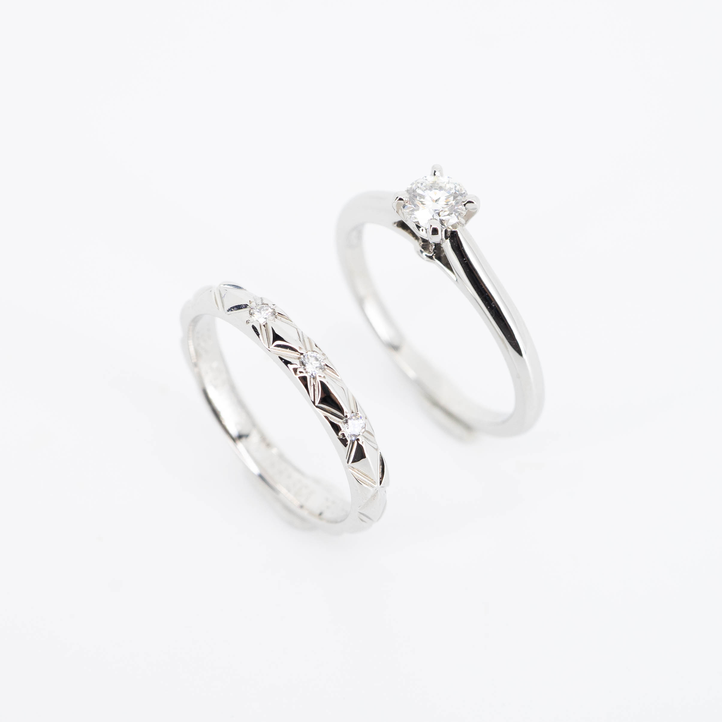 **สำหรับไซส์นิ้ว 47**แหวน Cartier 1895 Solitaire ring Platinum 950 with 0.22carat F VVS2 Diamond x แหวน Chanel Matelasse ring with 3Diamonds Coco Crash ring with 3Diamond Platinum950