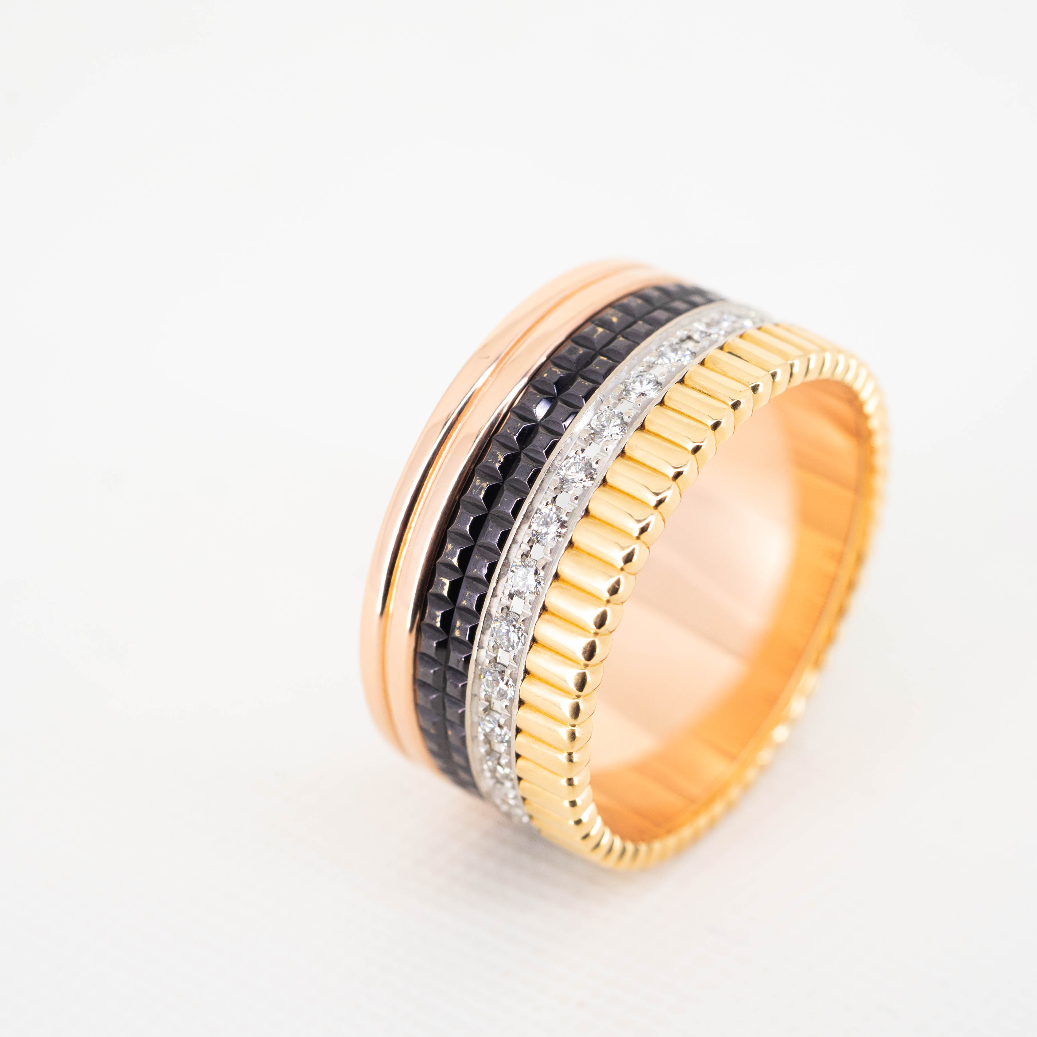 แหวน Boucheron Quatre Classique Large Ring 3Colors+Brown PVD ไซส์ 67# (Used)Ring Pouch และ Copy Receipt