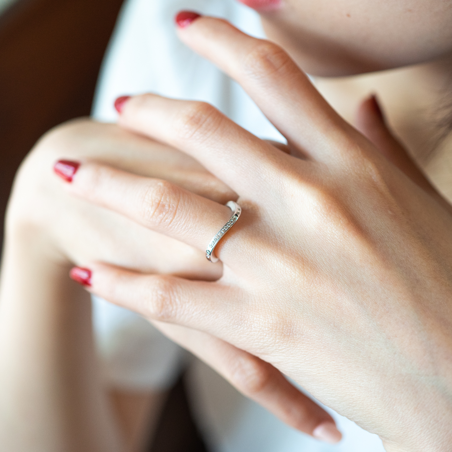 แหวน Cartier Paris Nouvelle Glamorous Ring ทองคำขาว 18K ไซส์48# +กล่องและการ์ด (Used)