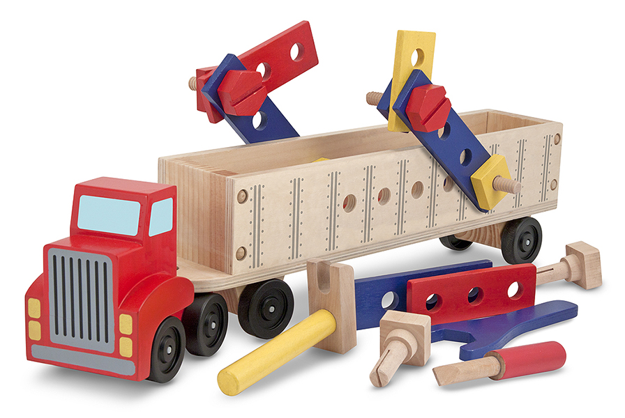 Big Rig Building Truck Wooden Play Set