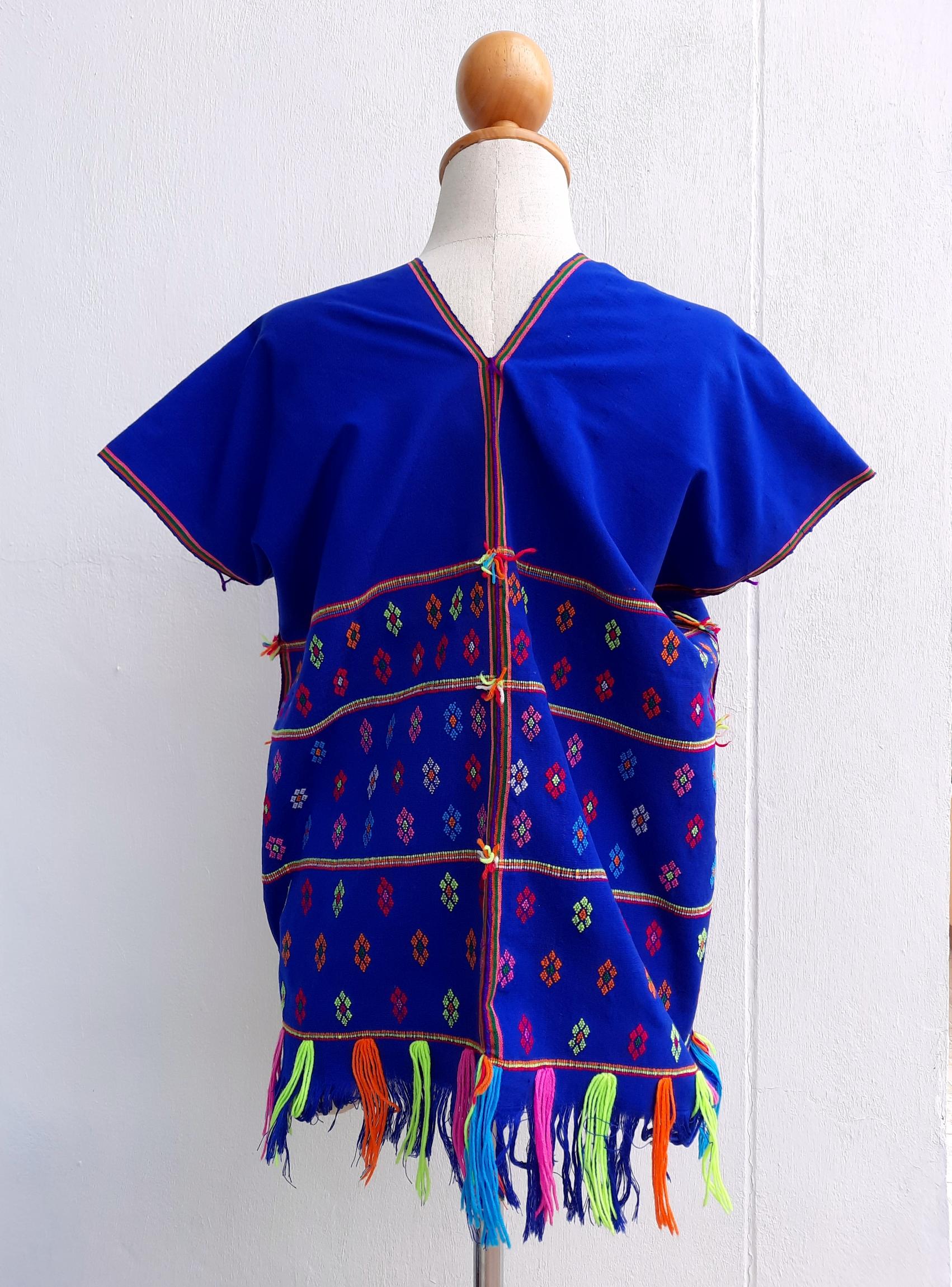 เสื้อกะเหรี่ยงปะกาเกอญอ ทอกี่เอว+ปักมือ แต่งพู่สี