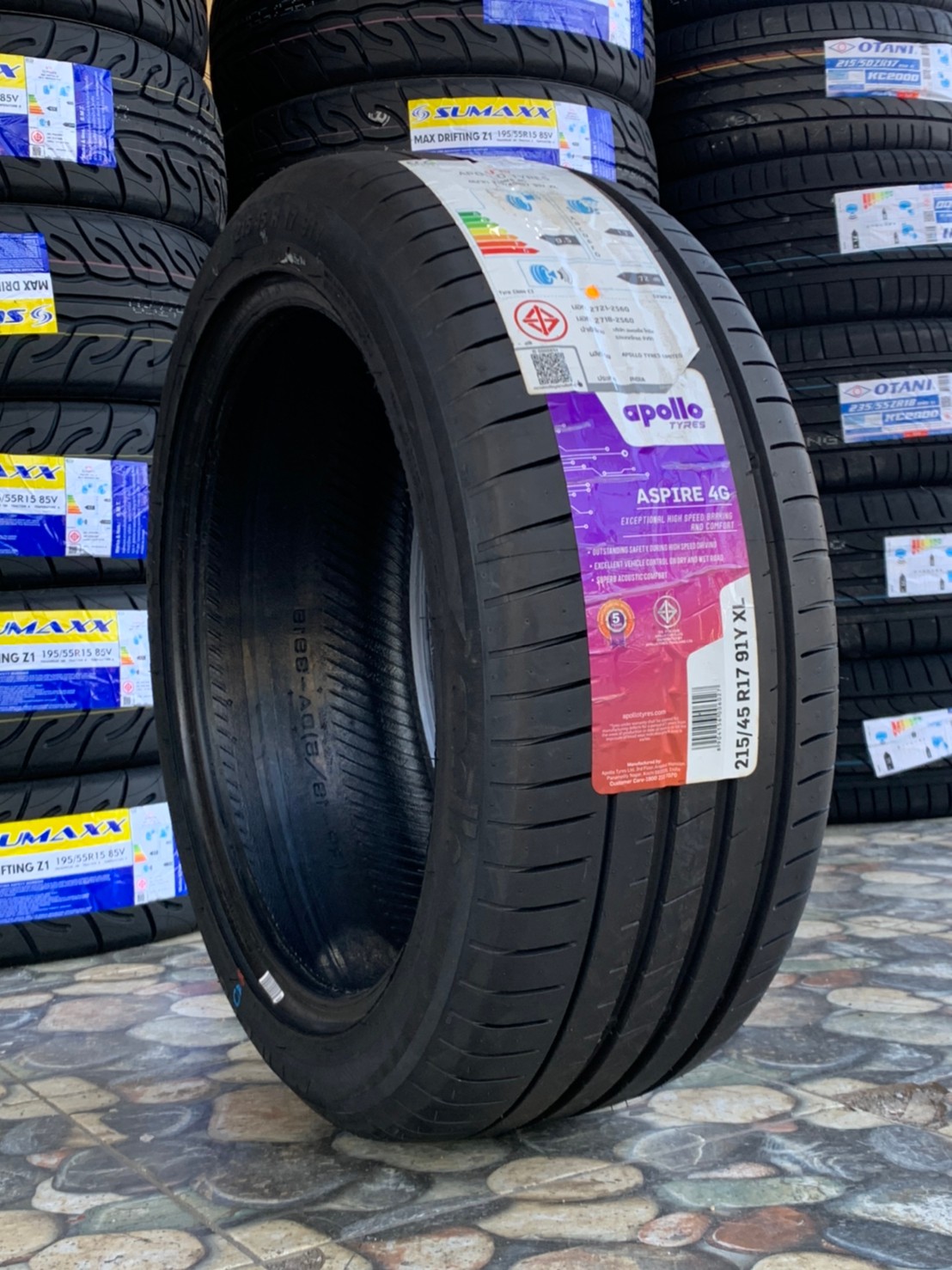 ยางใหม่ 215/45R17 APOLLO ASPIRE4G ยางใหม่ปี2021