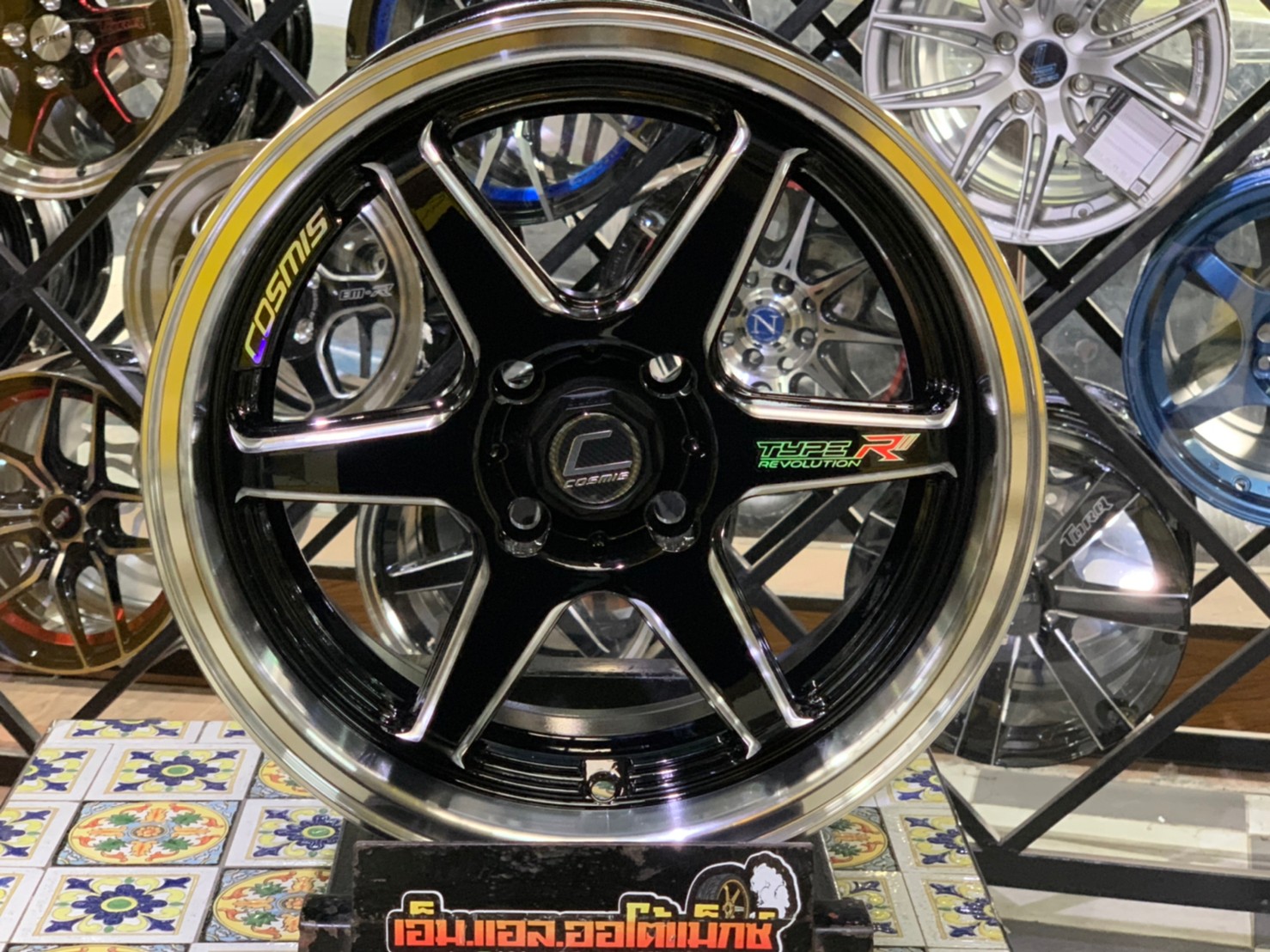 ล้อแม็กซ์ใหม่ขอบ15 #COSMIS TYPE-R 4รู100 กว้าง7 ออฟ35
