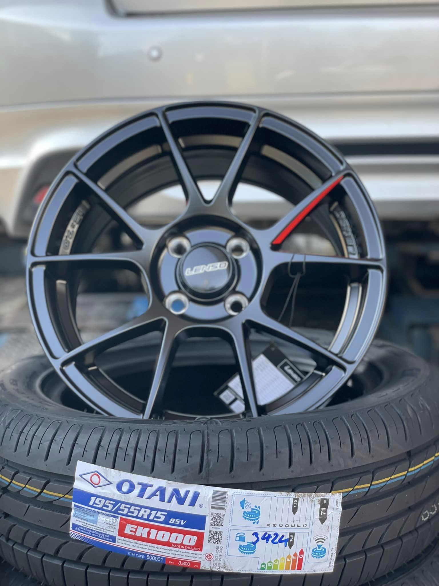 🚘 #HONDA_CITYจัดครบจบที่เดียว ล้อโปร #OTANI #EK1000 195/55R15🔥 🔥🔥 #ล้อแม็กซ์LENSO 91G 15X7 ET+35 4X100 SatinBlack❤️