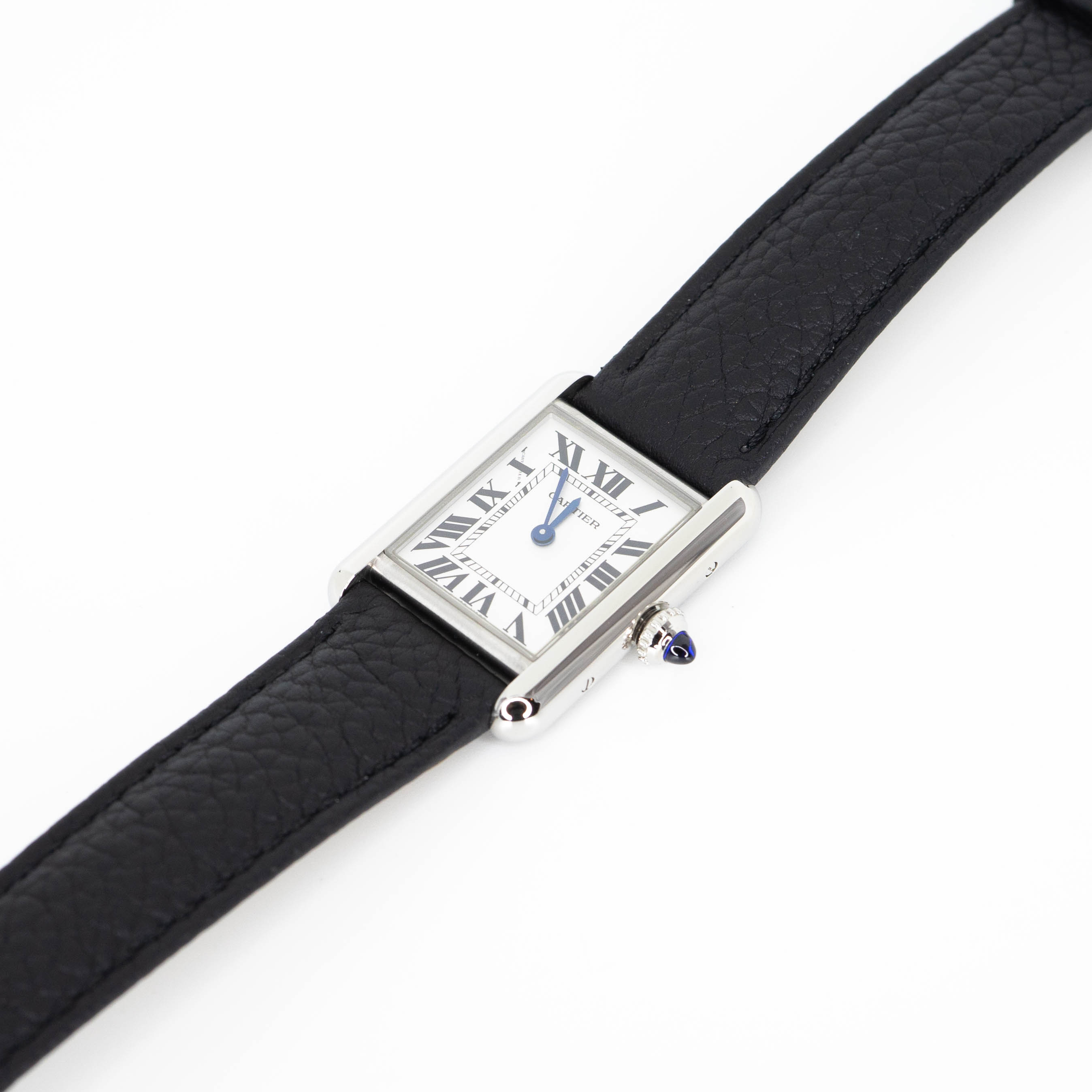 นาฬิกา Cartier Tank Must Watch Small model in Steel, Automatic Movement, Interchangeable Black Grained Calfskin Strap Ref. WSTA0042 (Used) +กล่องและการ์ดไทย2022