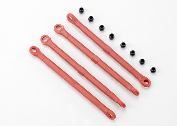 7138 Toe link, front & rear (molded composite) (red) (4)/ hollow balls (8)