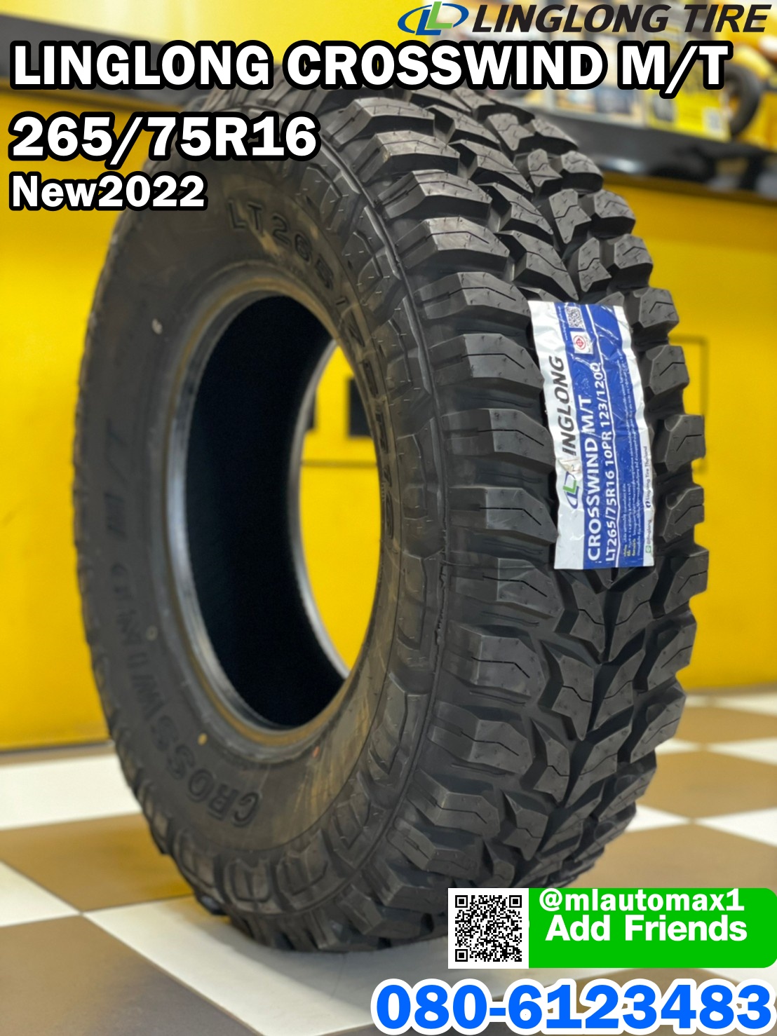265/75R16 LINGLONG CROSSWIND MT ยางสายลุย สายพันธุ์แกร่งคุณภาพสุดคุ้ม ผ้าใบ10ชั้น