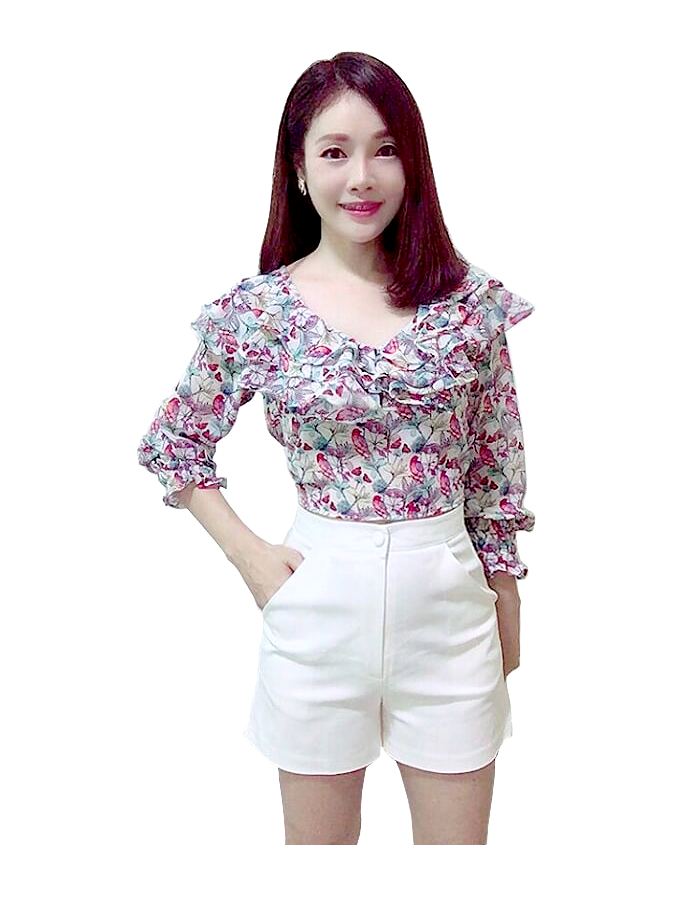กางเกงขาสั้นเอวสูง ซิปหน้า กระดุมหน้า ผ้าดับเบิ้ล สวยมาก เก็บพุงอย่างเนียน สาว ๆ ใส่แล้วทรงสวย น่ารัก
