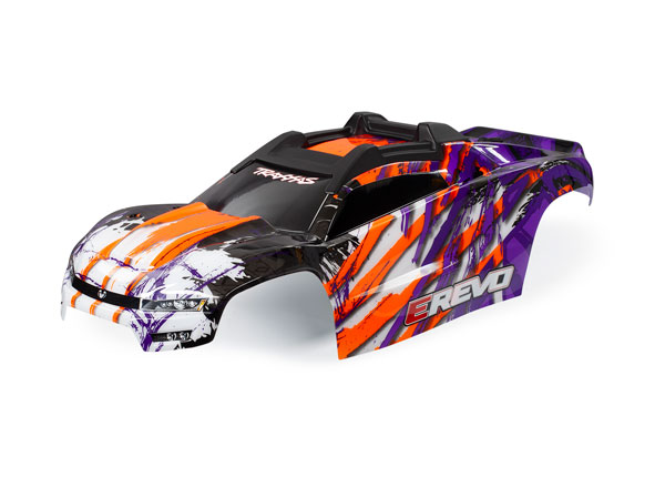 8611T Body, E-Revo, purple/ window, grille, lights decal sheet (assembled with front & rear body mounts and rear body support for clipless mounting)