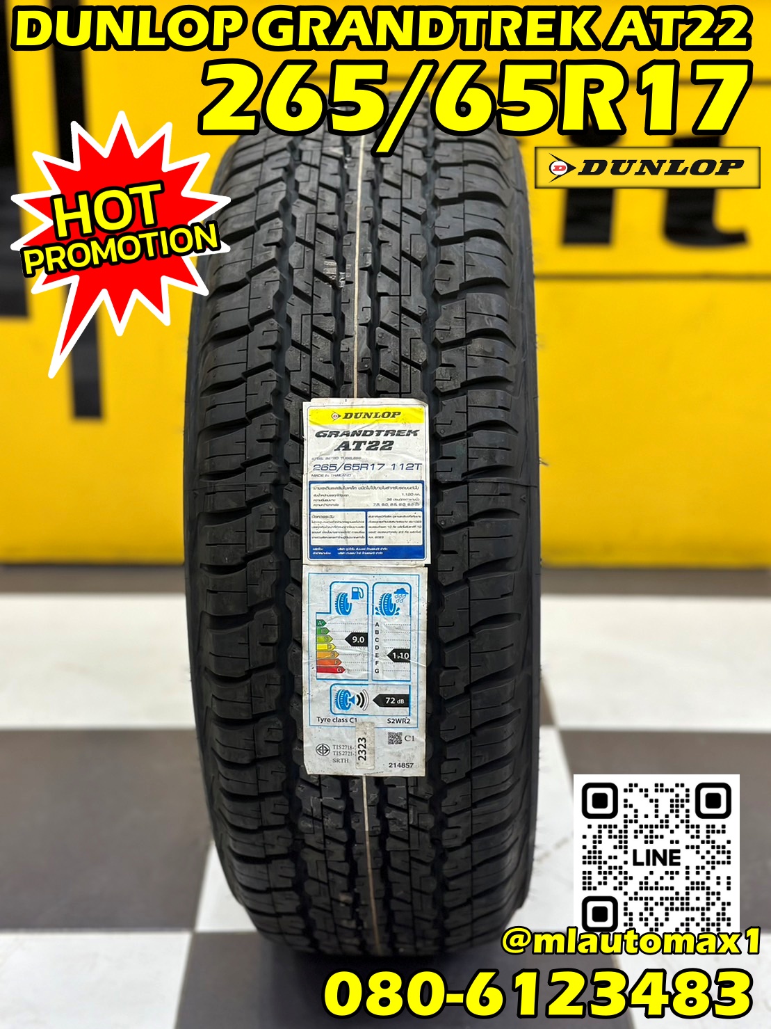 🛞Dunlop Grandtrek AT22 ขนาด 265/65R17 🛞 ยางใหม่ปี2023