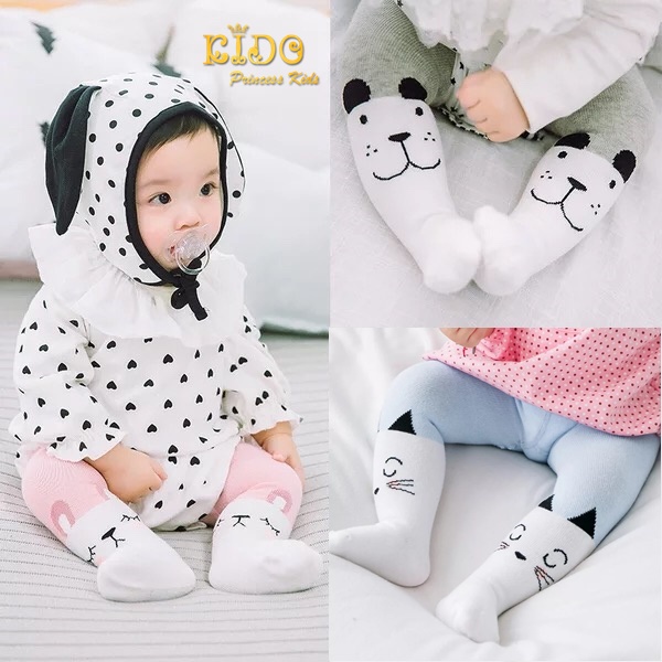 ถุงน่องเด็ก(หน้าร้านอยู่รัชดา)LG289 สีชมพู ลายกระต่ายหลับตา