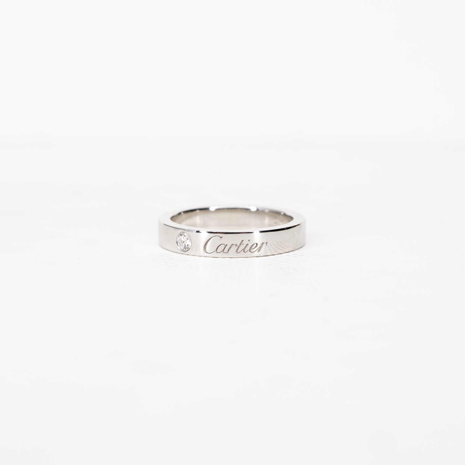 แหวน Cartier C De Cartier Band with Diamond Platinum950 ไซส์ 44# (Used)+การ์ด