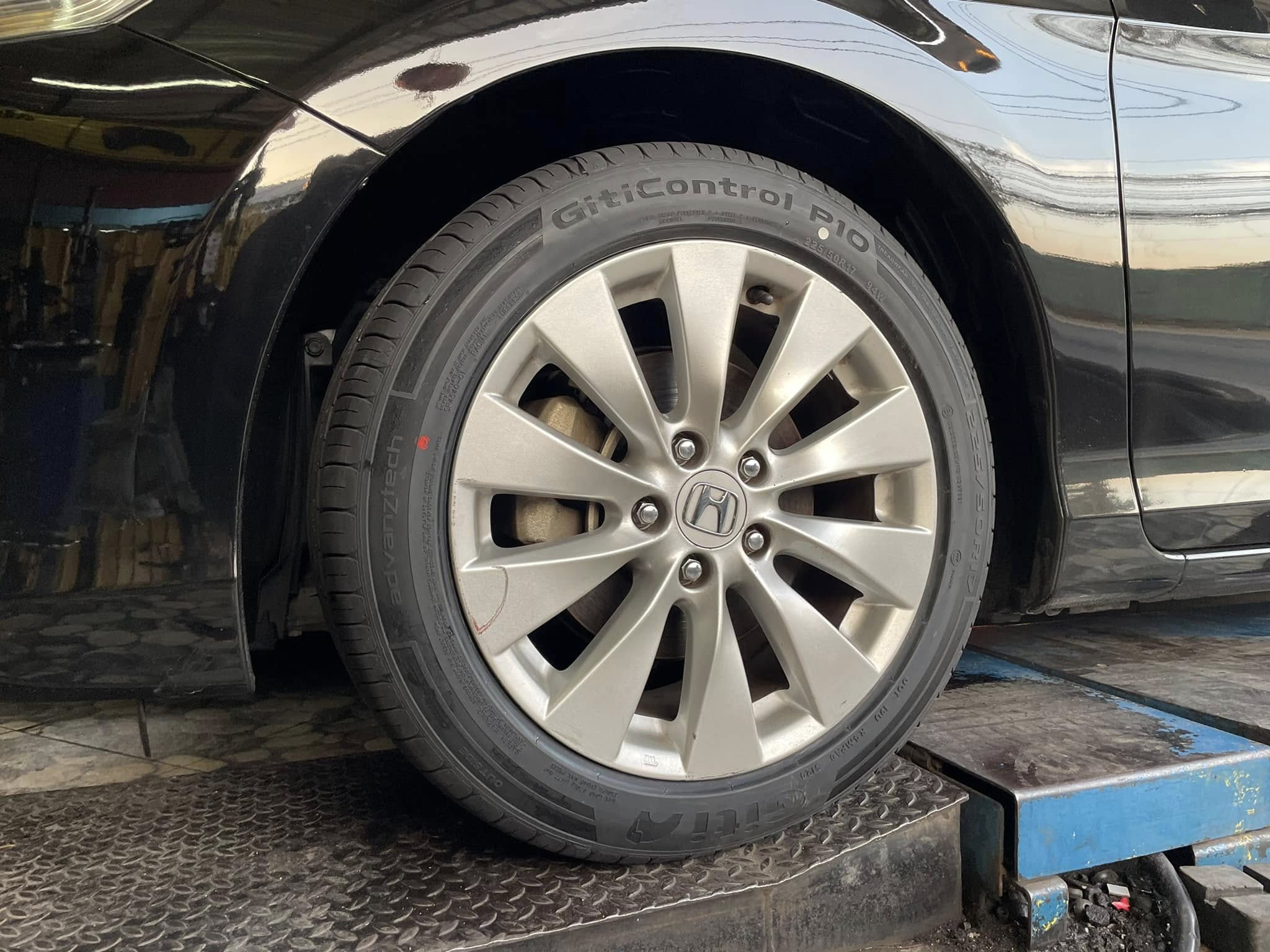#HONDA_ACCORD🛞 เปลี่ยนยาง #GITI_CONTROL P10 225/50R17 #บริการตั้งศูนย์ล้อ❤️
