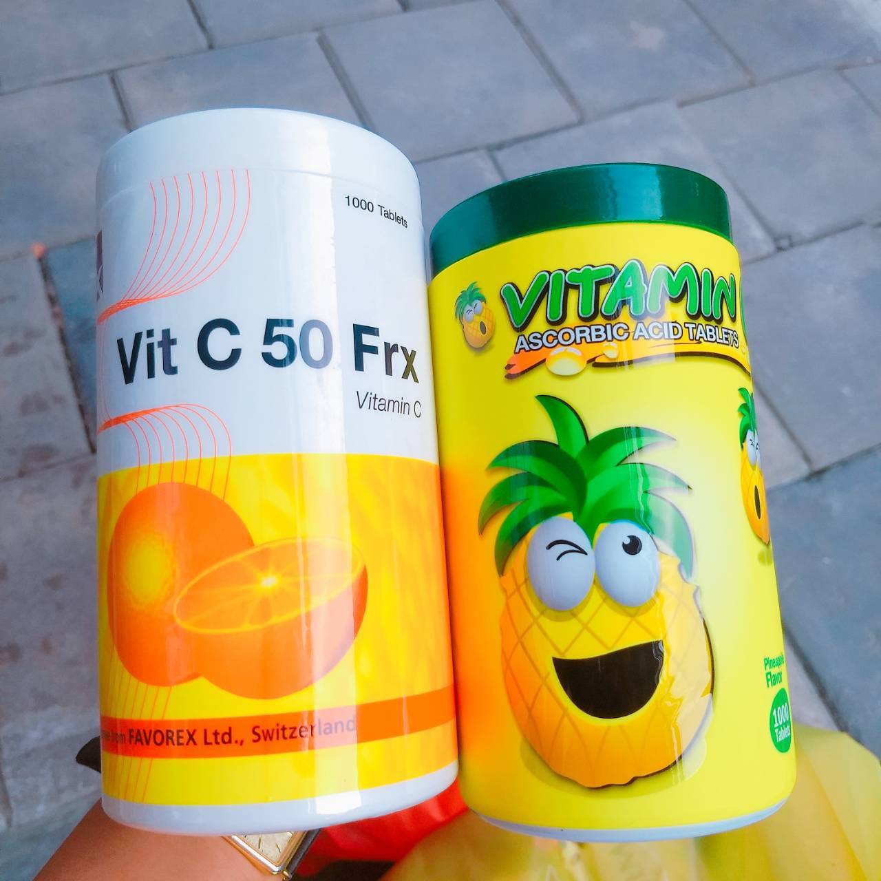 Vitamin C Ascorbic Acid 50mg รสสัปปะรด (1000 เม็ด)