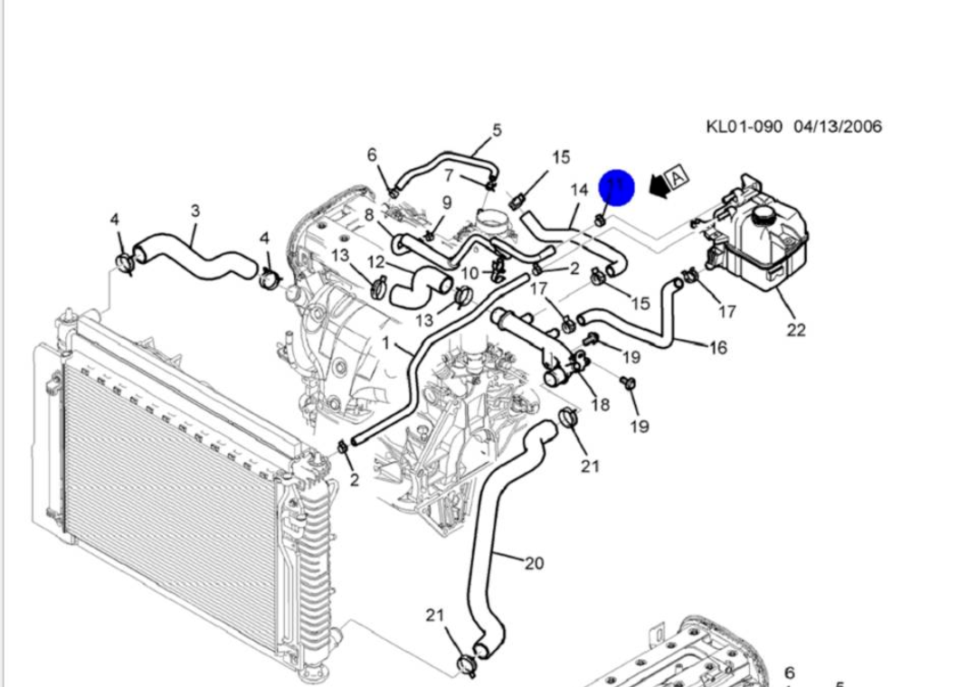 ชุดท่อน้ำ (แท้ GM 9 ชิ้น) CAPTIVA 2.4 เบนซิน ปี 2007-2011 (c100)