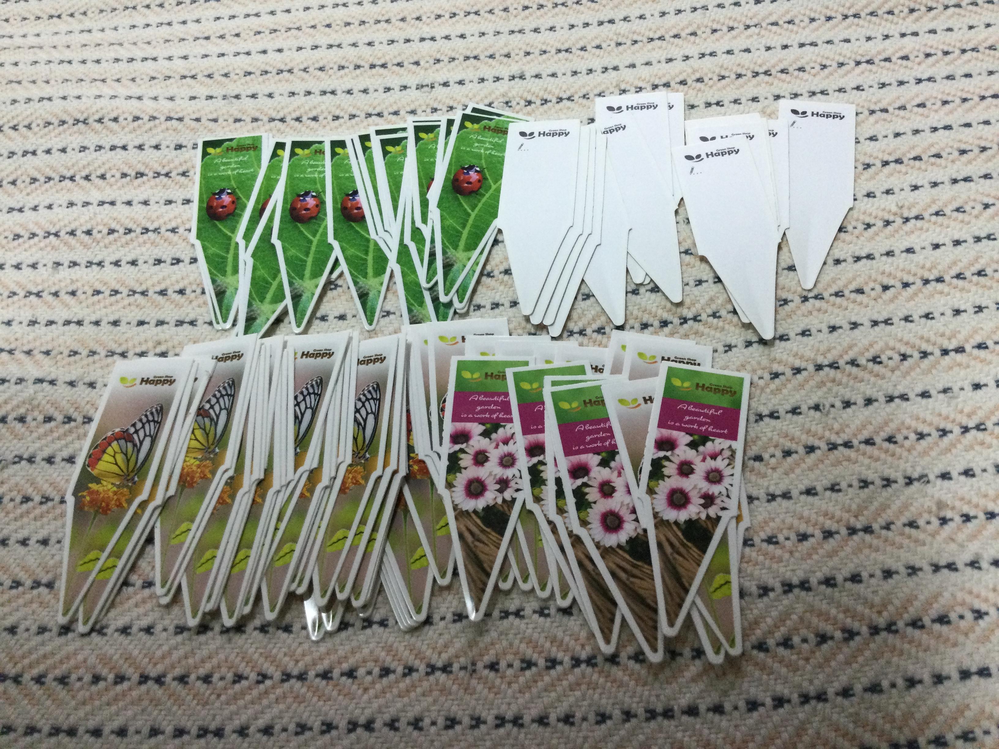 ป้ายชื่อพลาสติก Happy Green / ชุด 15 ชิ้น (UK)*