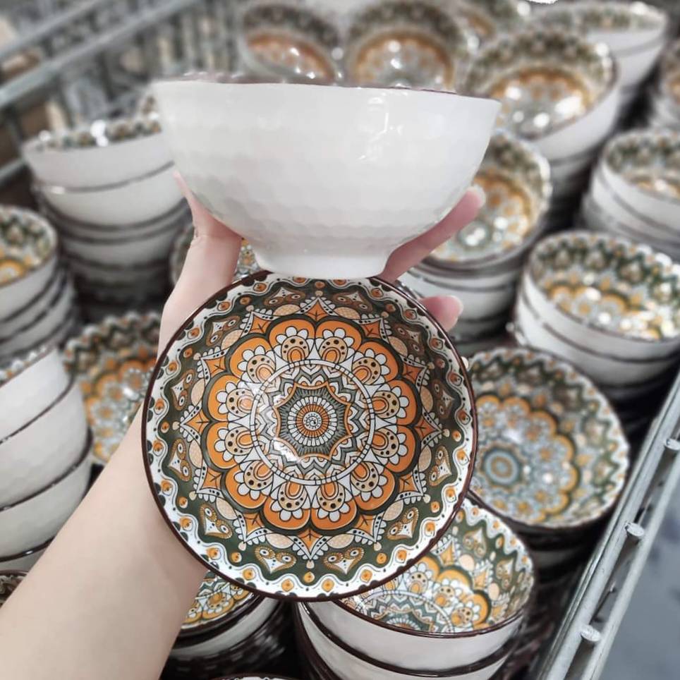 ถ้วยเซรามิคเนื้อดี คละลาย ขนาด 4.5 นิ้ว ฟรีสติ๊กเกอร์ป้ายชื่อ