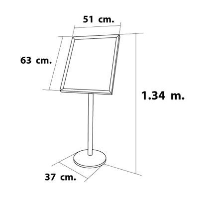 ป้ายโปสเตอร์สแตนเลส 51x63 ซม. ฐานตั้งกลม
