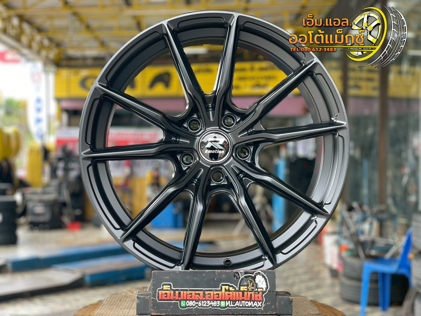 ล้อแม็กซ์ใหม่ขอบ18 #EMOTION-R Model #P01 18x8 ET35 5x114.3 สีดำเงา