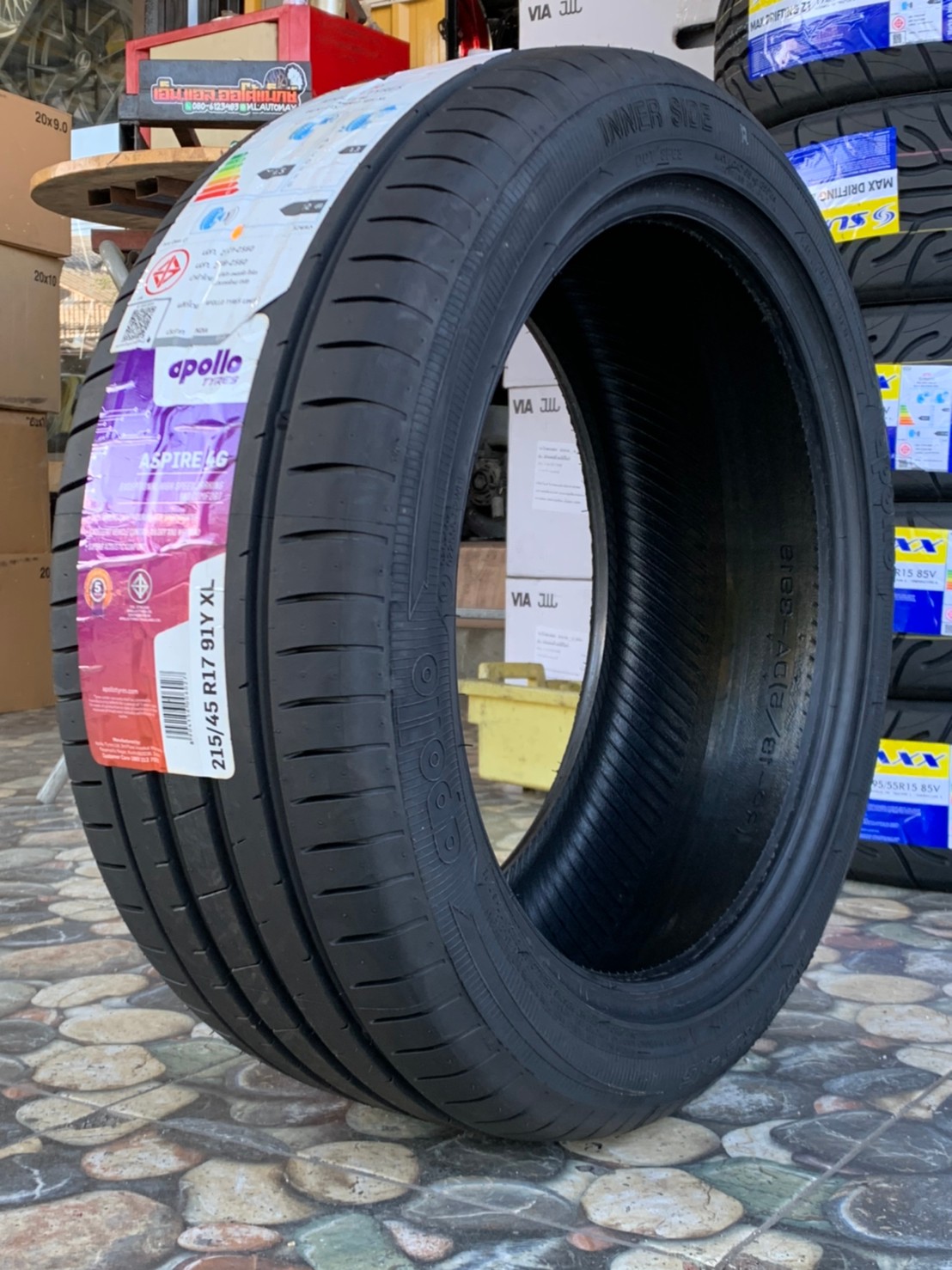 ยางใหม่ 215/45R17 APOLLO ASPIRE4G ยางใหม่ปี2021