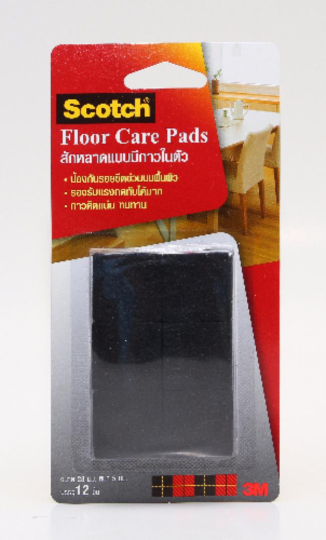 Scotch® Floor Care Square Black 28MM (12 PCS/CARD) สก๊อตซ์® สักหลาดรองขาโต๊ะ แบบมีกาวในตัว ขนาด 28 มม. สีดำ (สี่เหลี่ยม)