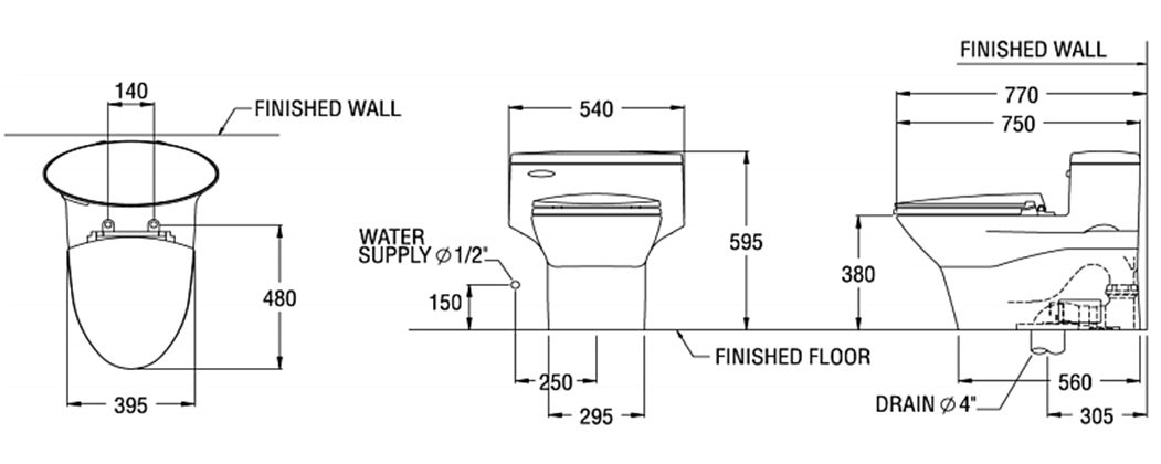 TOTO CW904U สุขภัณฑ์แบบชิ้นเดียว ใช้น้ำ 6 ลิตร รุ่น รอยัล อีลิท สีฟ้ามุ้ย