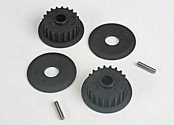 4895 Pulleys, 20-groove (middle) (2)/flanges (2)/ axle pins (2)