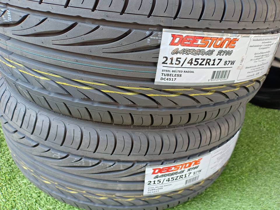 ยางใหม่ดีสโตน ยางไทย 215/45R17CARRERAS R702 ปี19
