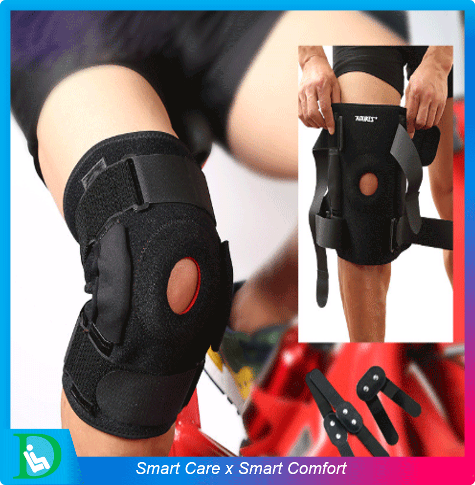 FIT360 AOLIKES สนับเข่า ซับพอร์ตเข่า (F) - เสริมซับพอร์ตพิเศษ ปลอกผ้าสวมเข่า ซับพอร์ตหัวเข่า ผ้ารัดหัวเข่า สีดำ