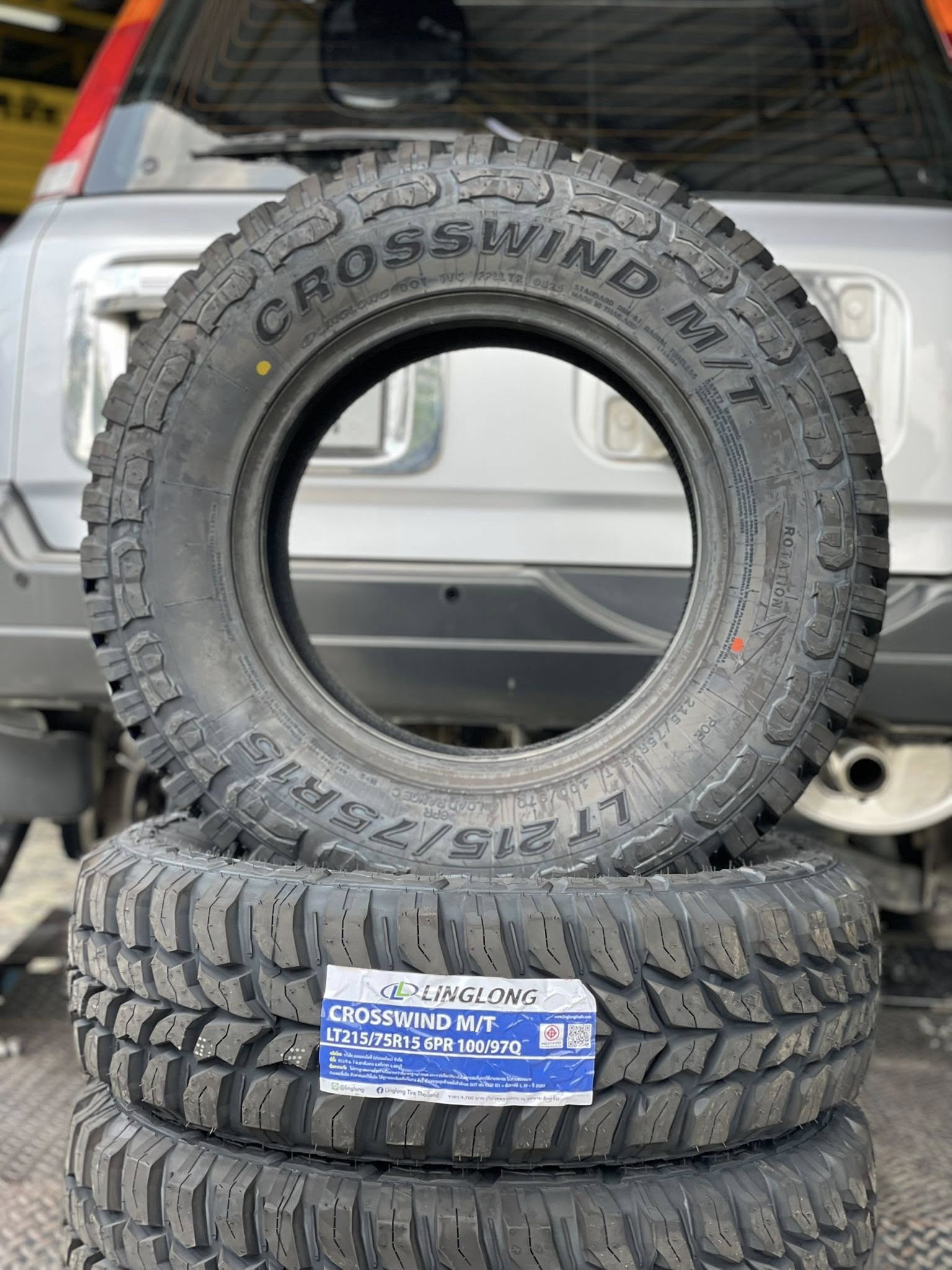 #HONDA_CRV 🚘เปลี่ยนยาง 🛞🐘#LINGLONG_MT_215/75R15 ❤️ 🛞 #ยางMTยางสายลุยคุณภาพดี