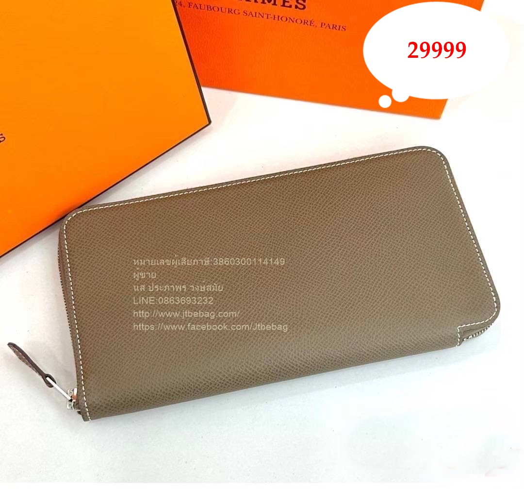 กระเป๋าสตางค์Hermes Zippy Wallet Etoupe Epsom #Y