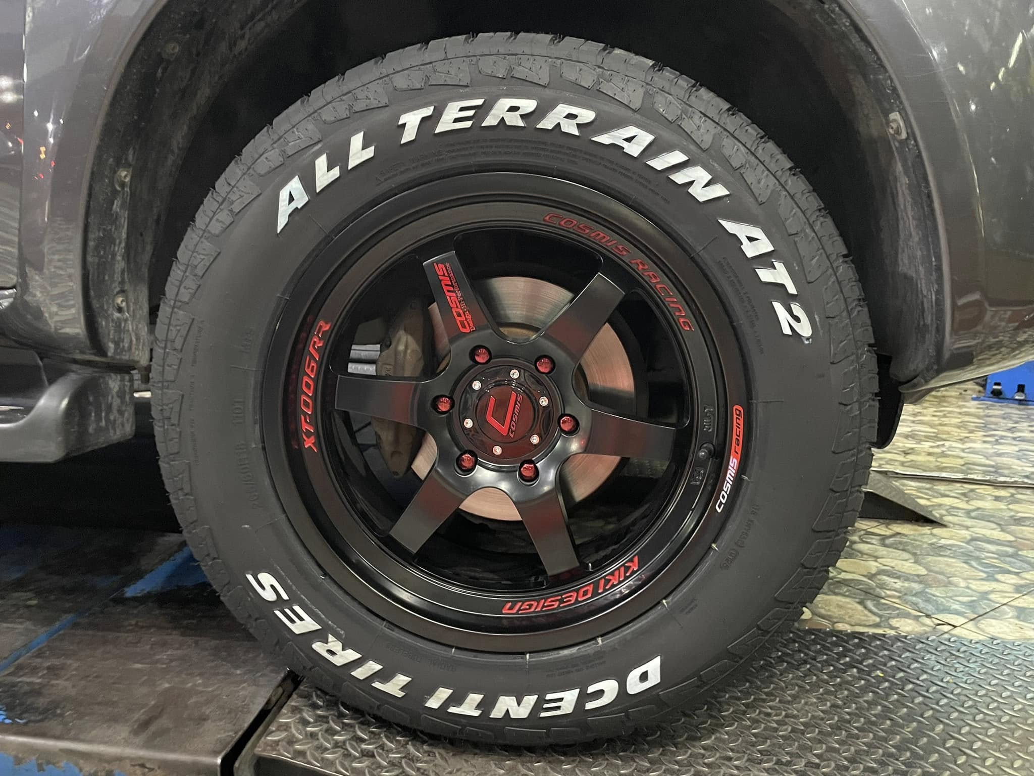 🚘 #TOYOTA_FORTUNER🛞 #D-CENTI #AT2 265/60R18👍🔥 ยางAllTerrian หล่อดุดัน #CosmisRecingWheels_XT006RR_18X8.5 ET30 6X139.7 BLK-(R)Z /M5